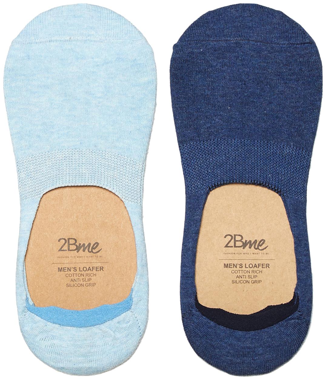 

2BMe Blue Cotton No show socks ( Pack of 2 )