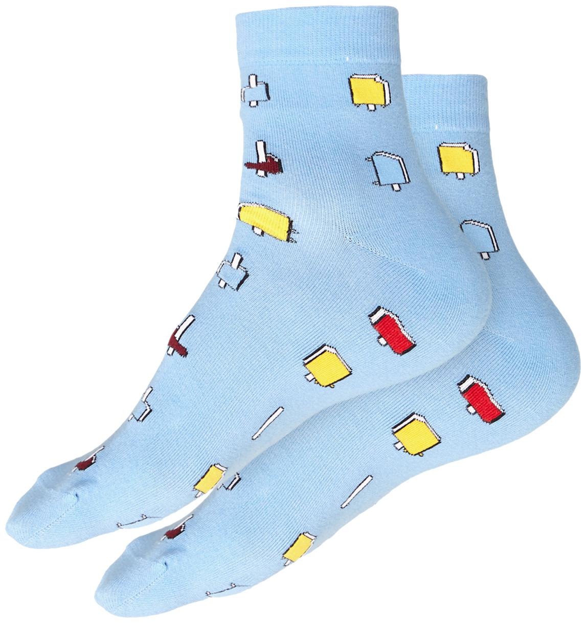 

2BMe Blue Cotton Crew length socks ( Pack of 2 )
