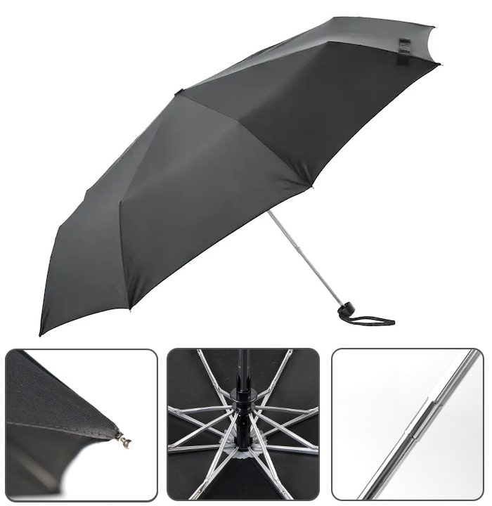 

BAZAAR GALI Unisex Nylon Black Umbrella ( 3 fold Pack of 1 )