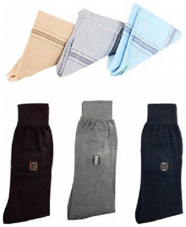 

Aadikart Men s combo of 3 socks and 3 Handkerchief
