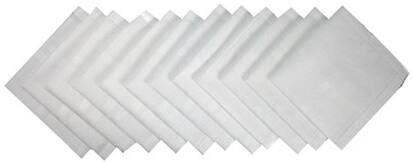 Aashirwad Craft White Cotton Handkerchieves Set Of 15