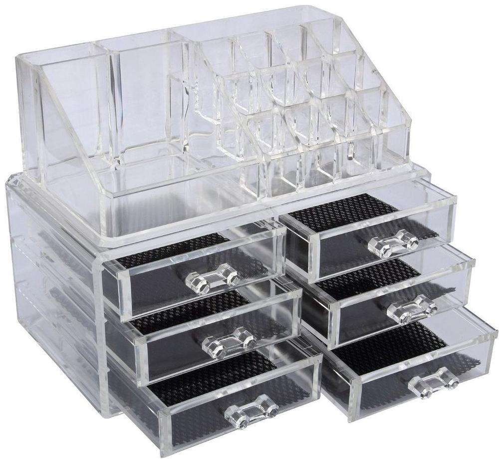 

Acrylic Jewelry Cosmetic Organizer 6 Drawer Set- 20 Slot