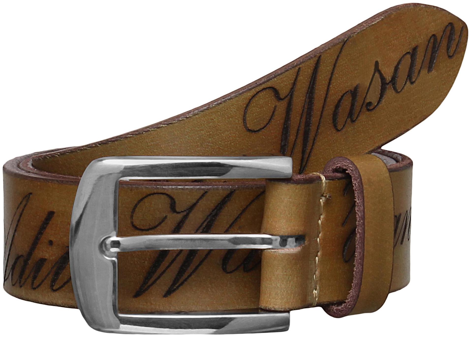 

Aditi Wasan Genuine Leather Men s Olive Green Lazer Print Belt