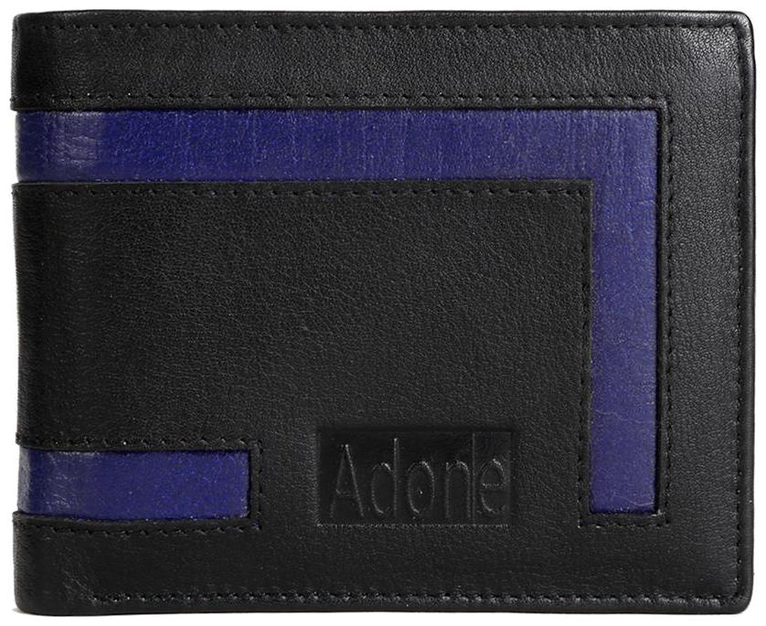 

Adone Black Blue Leather Wallet For Men