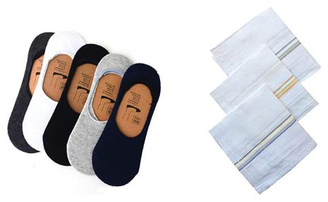 

Air Sports Combo of 5 Loafer Socks and 3 White Handkerchiefs