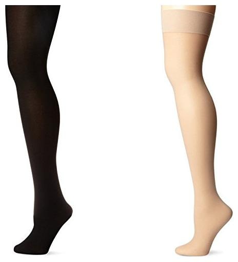

Air Sports Women s Nylon and Cotton Stockings( Black and Beige Free Size) - Pack of 2