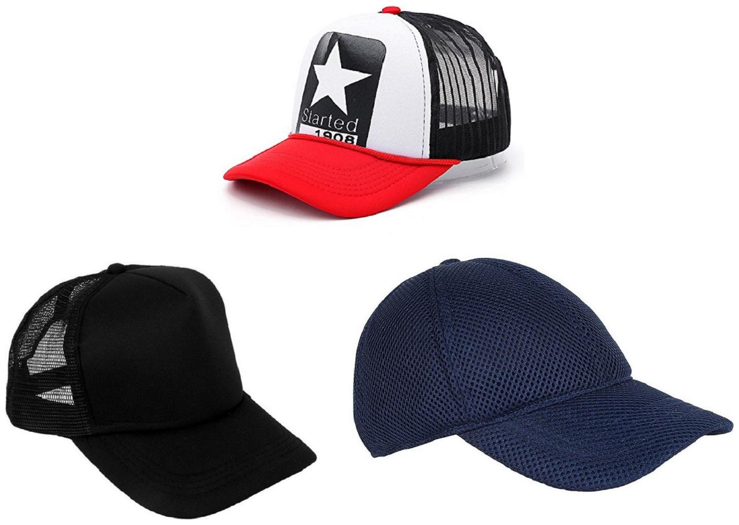 

Alcove Men And Boys Pack Of 3 Halfnet Baseball Sports Cap