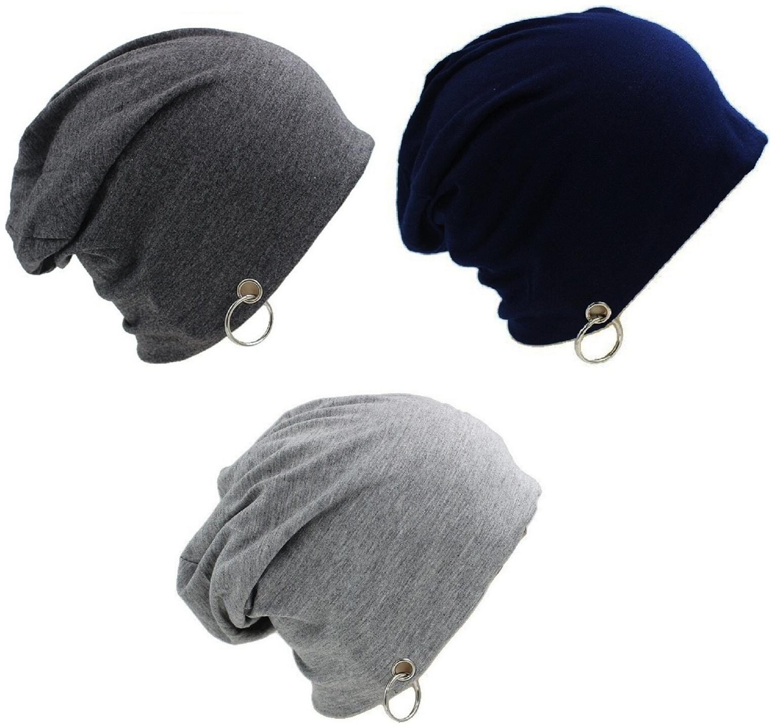 

Alcove Pack Of 3 Cotton Slouchy Beanie With Ring For Men And Boys