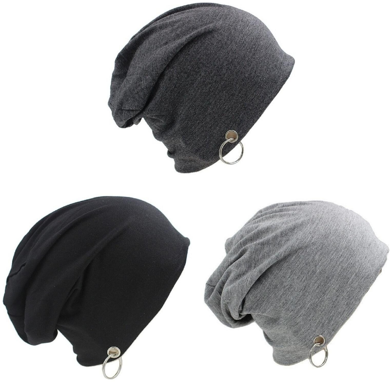 

Alcove Pack Of 3 Cotton Slouchy Beanie With Ring For Men And Boys