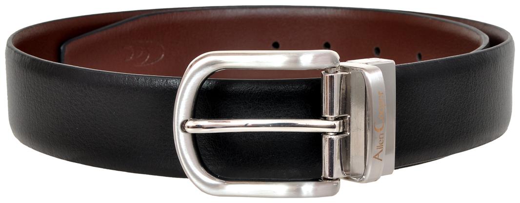 

Allen Cooper Men Black Brown Reversible Leather Belt (Size 38 Pack of 1 )