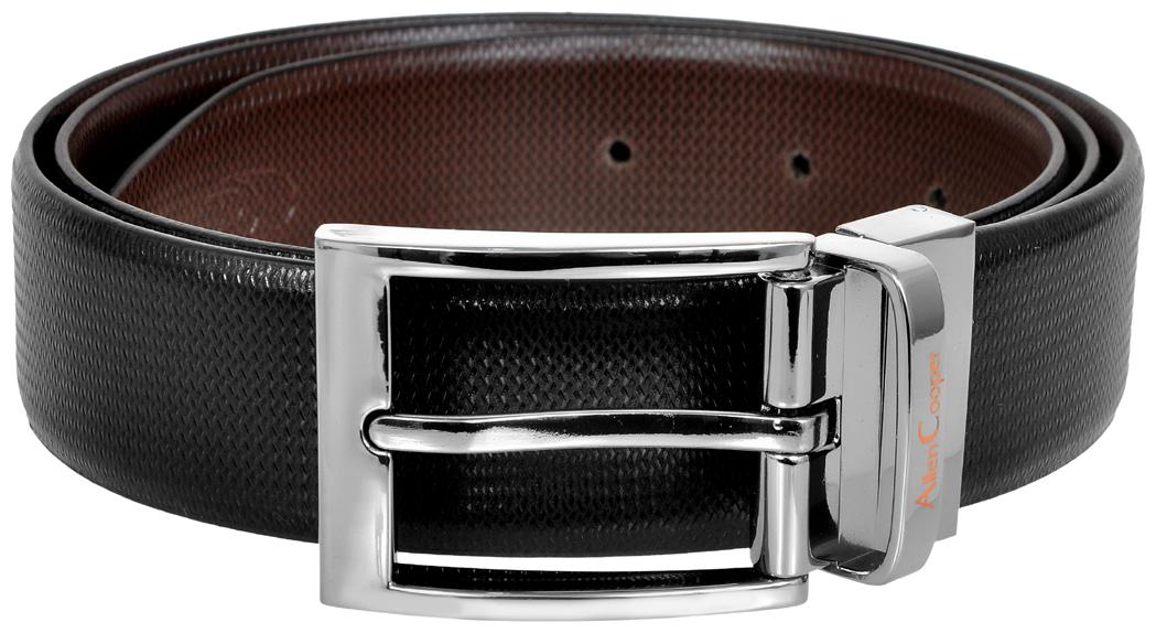 

Allen Cooper Men Black Reversible Leather Belt (Size 38 Pack of 1 )