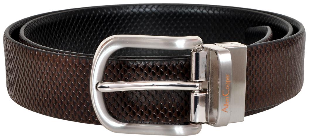 

Allen Cooper Men Black Reversible Leather Belt (Size 32 Pack of 1 )