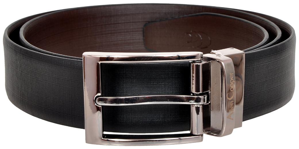 

Allen Cooper Men Black Brown Reversible Leather Belt (Size 30 Pack of 1 )