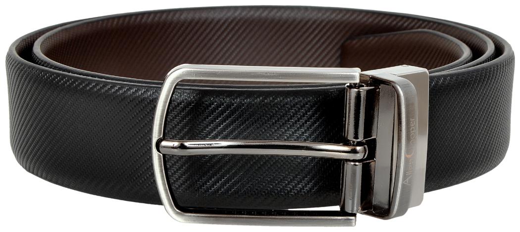 

Allen Cooper Men Black Reversible Leather Belt (Size 34 Pack of 1 )