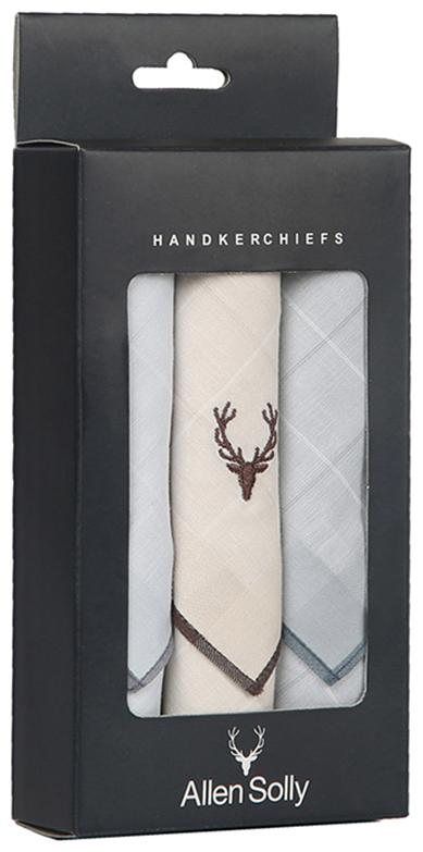 

Allen Solly Men s Cotton Pastel Handkerchief with brand Logo (Pack of 3)