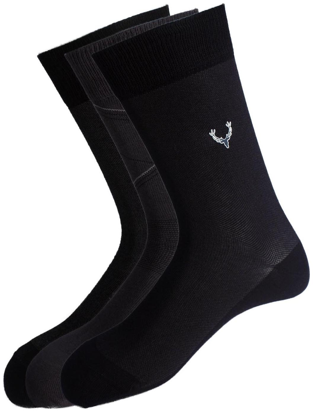 

Allen Solly Black Cotton Calf length socks ( Pack of 3 )
