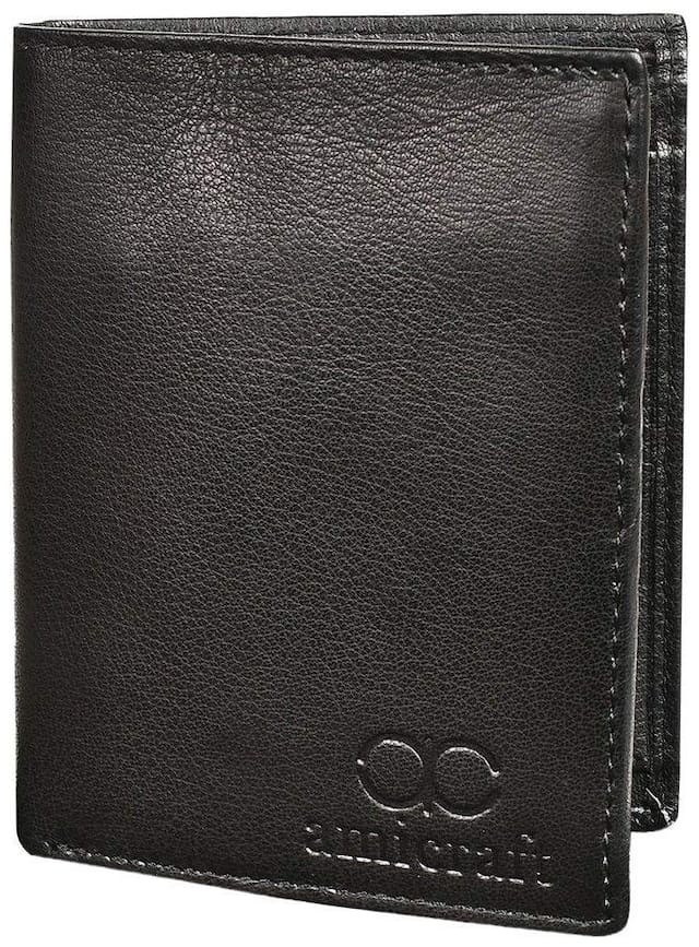 Amicraft Men Black Leather Long Wallet Wallet