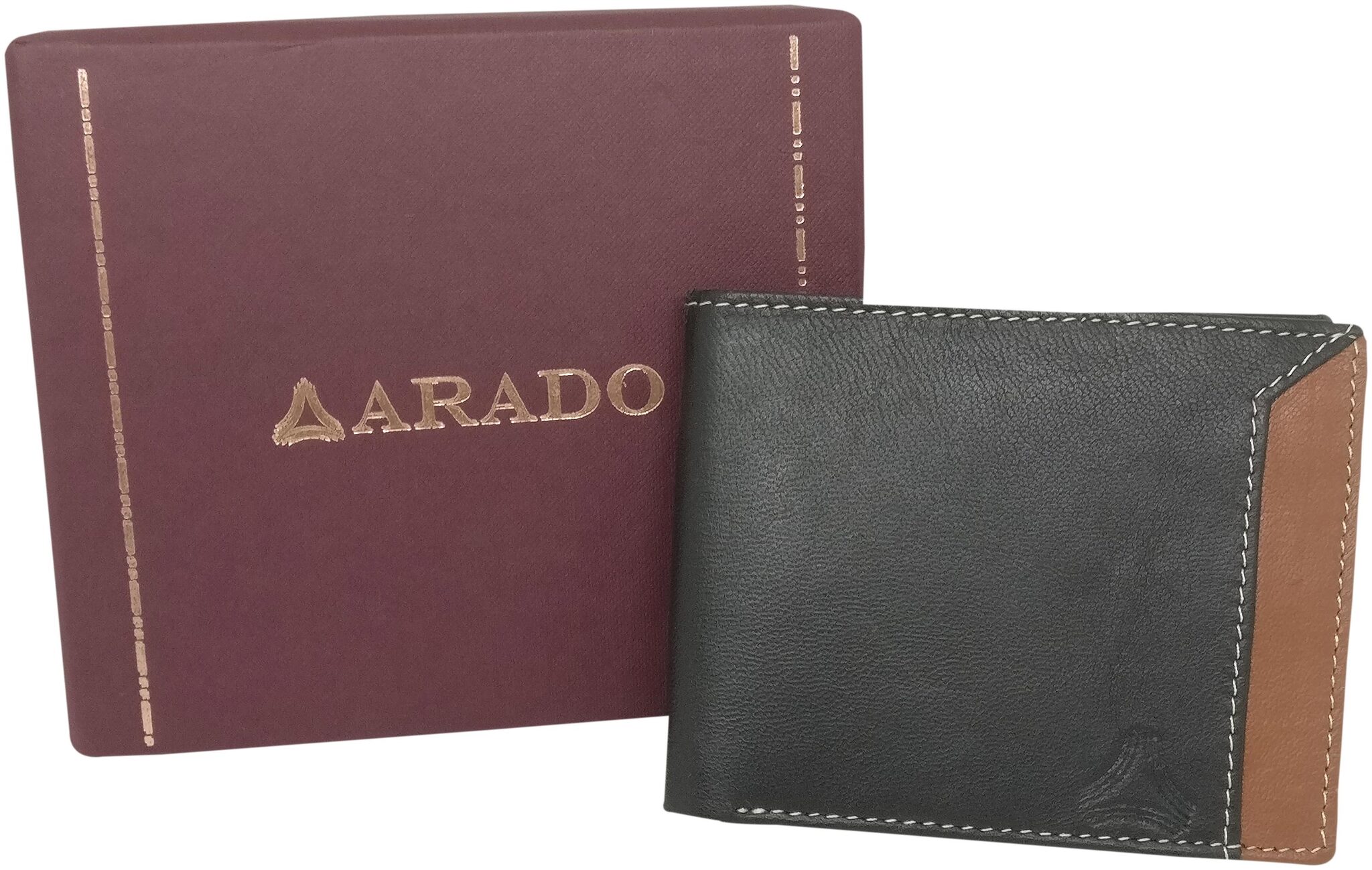 

Arado Black Tan Men s Leather wallet