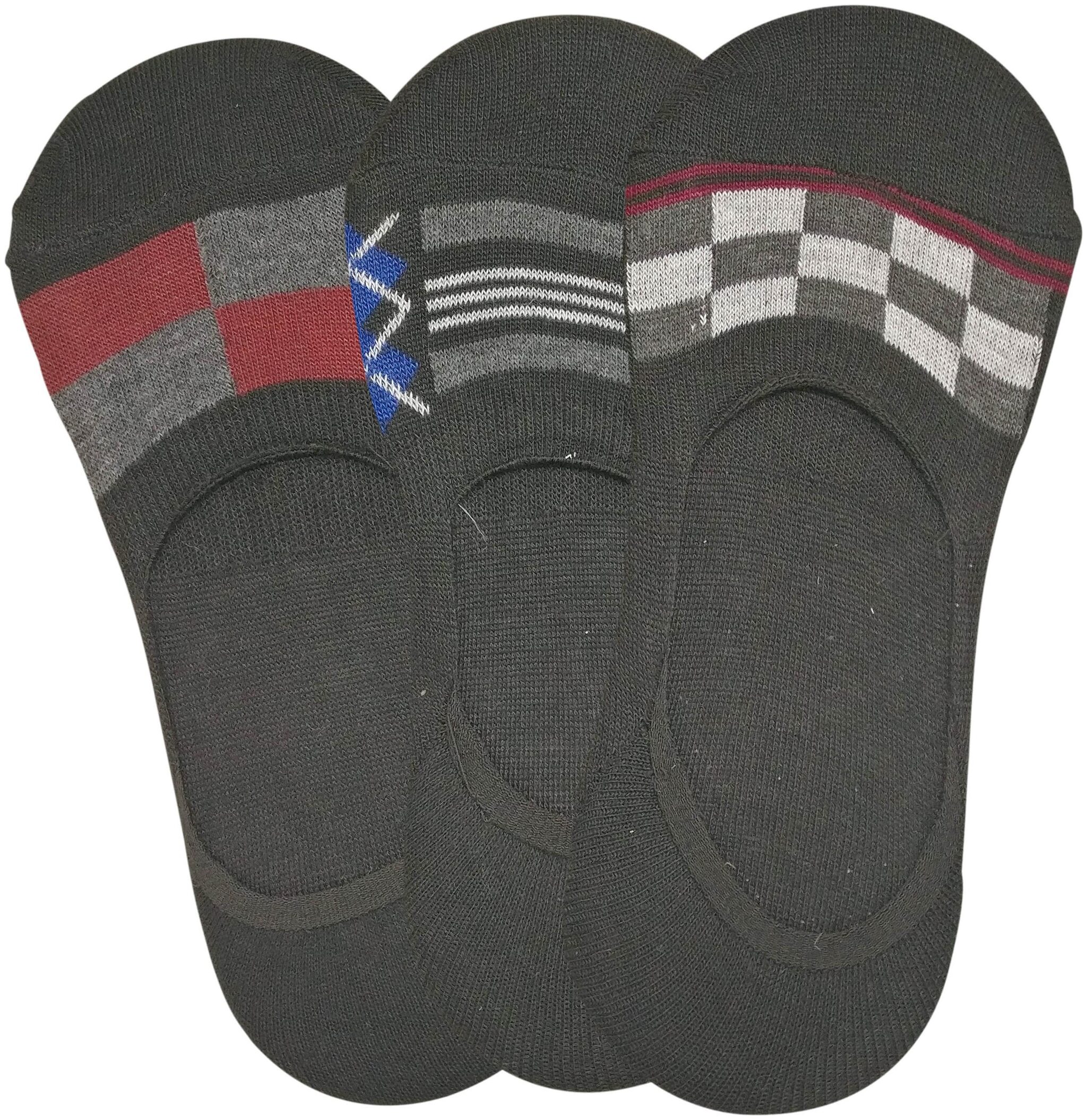 

ARADO Black Cotton No show socks ( Pack of 3 )