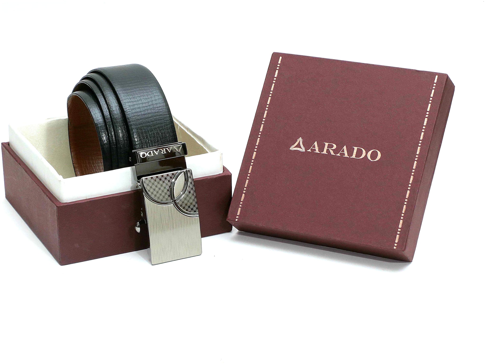 

Arado Reversible Black Tan Belt Auto-lock Buckle