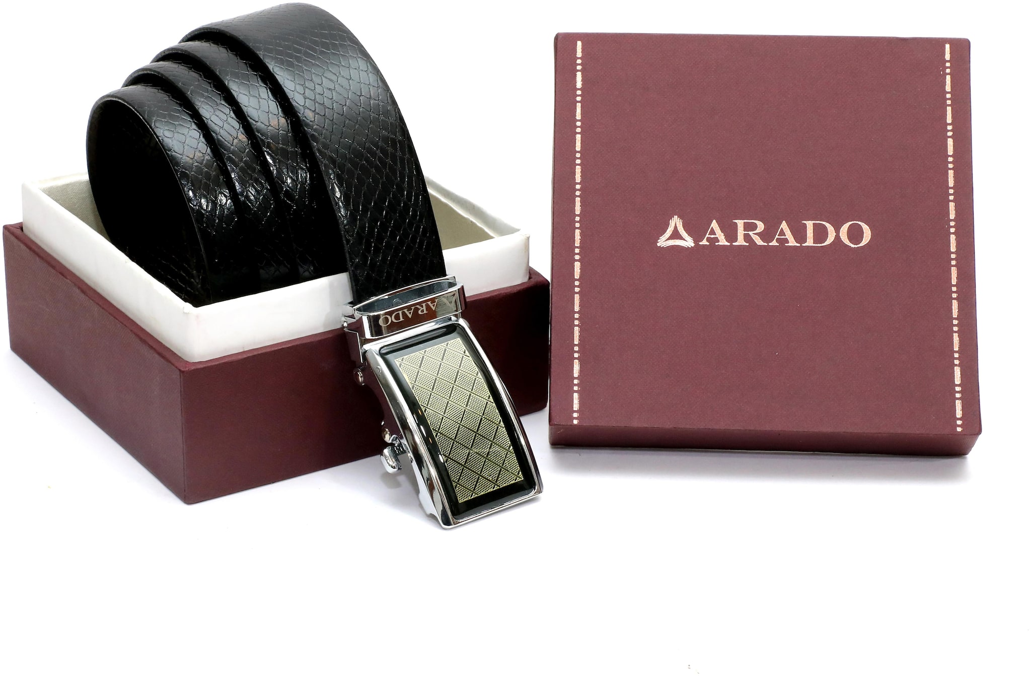 

Arado Reversible Black Brown Belt Auto-lock Buckle