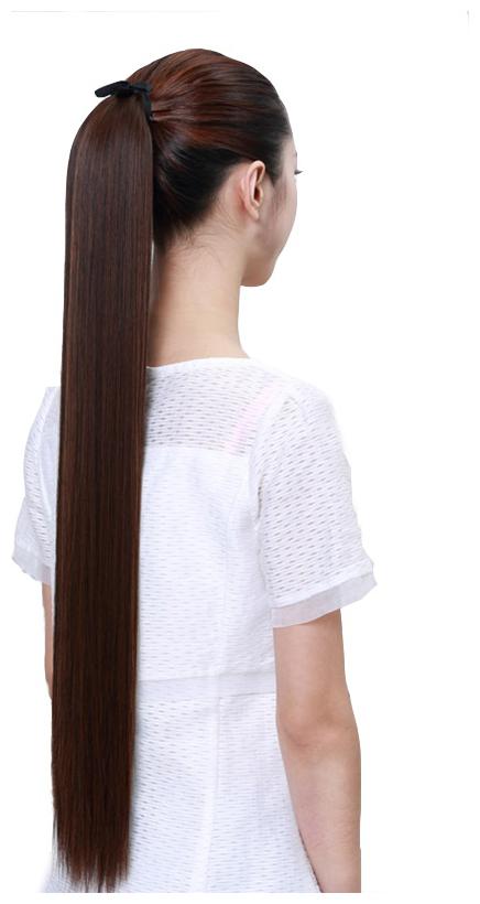 

Artificaial Wig Long Straight Ponytails Clip In Ponytail Synthetic Pony Tail Black