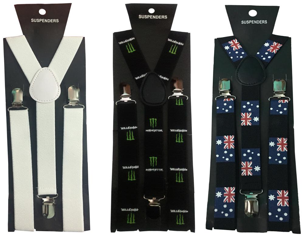 

Atyourdoor Y- Back Suspenders For Men(white Monster Australian Flag Design)
