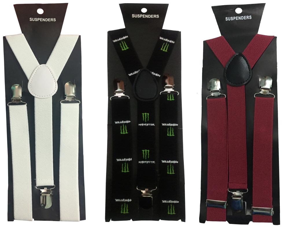 

Atyourdoor Y- Back Suspenders For Men(white Monster Design Maroon Color)