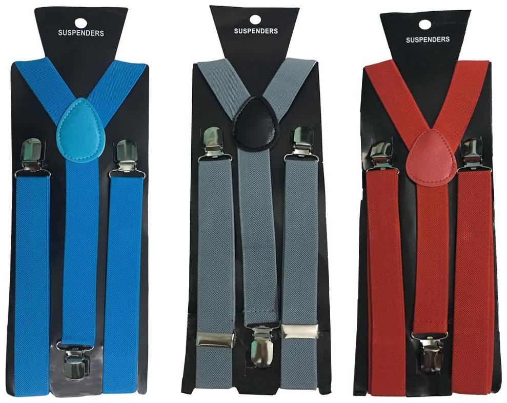 

Atyourdoor Y- Back Suspenders for Men(Blue Grey Red Color)