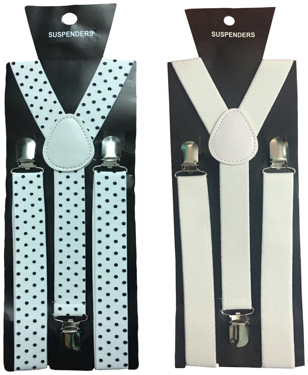 

Atyourdoor Y- Back Suspenders for Men(Wdot Design White)