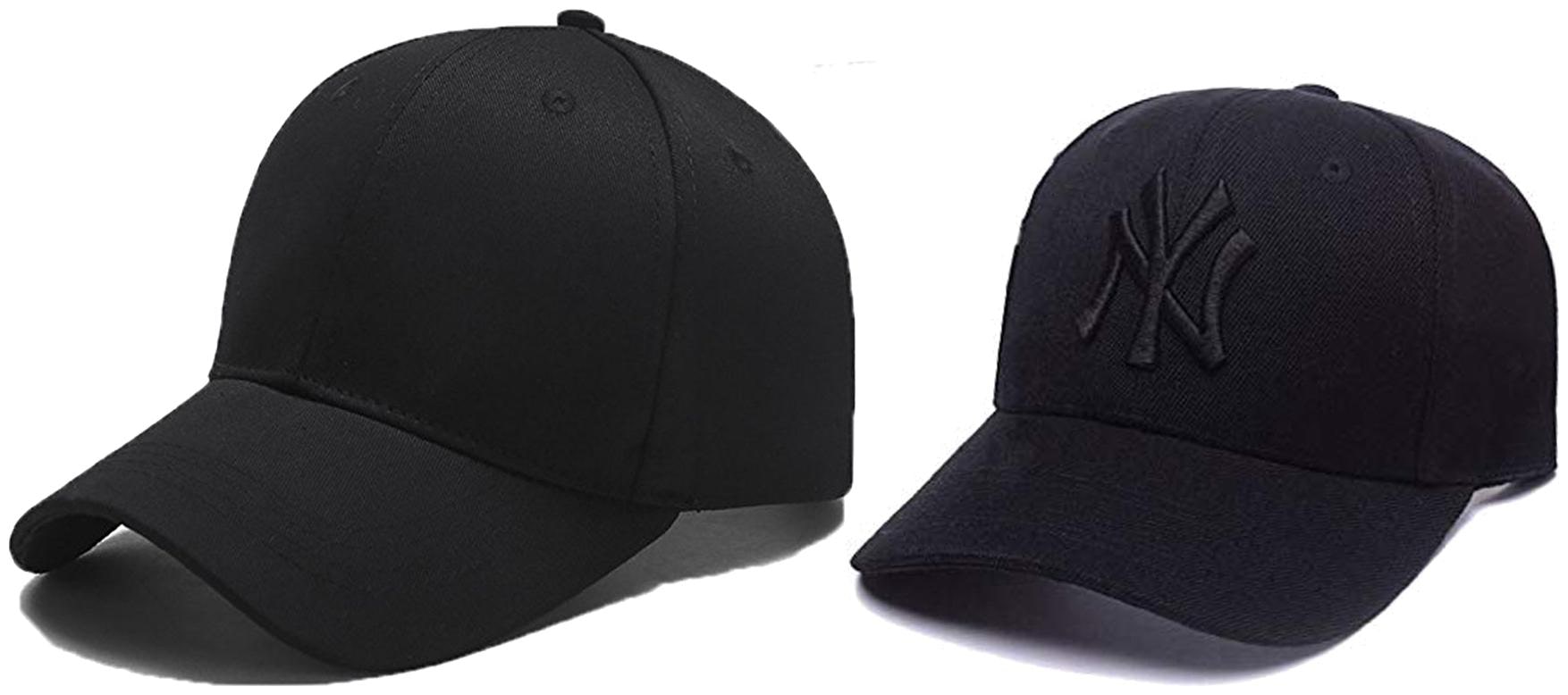 

Babji Combo Plain Black Embroidered Black Baseball Cap