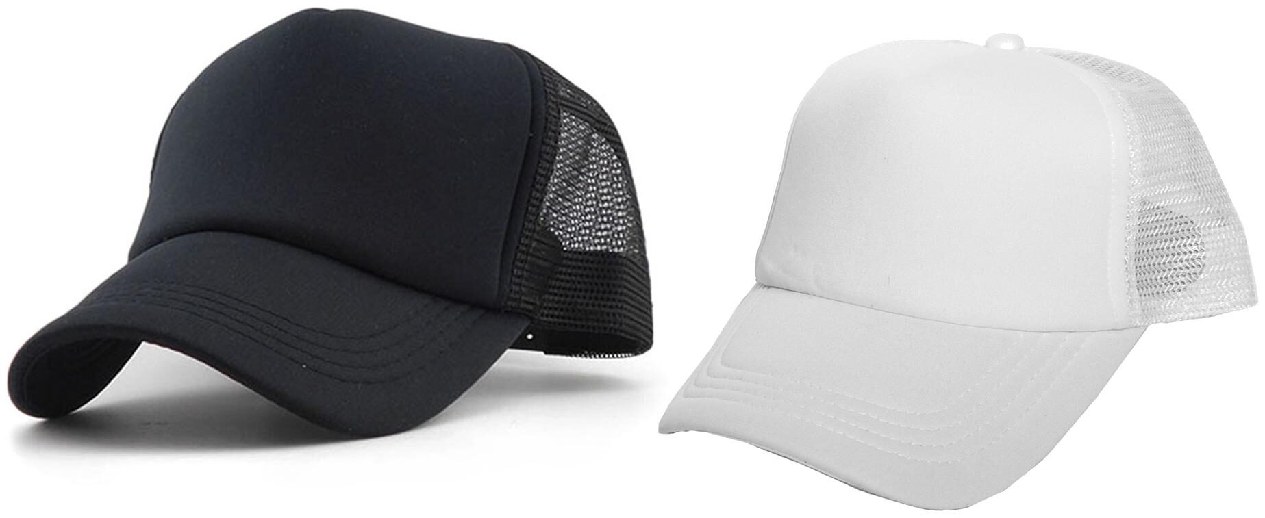

Babji Combo Black White Half Netted Baseball Cap