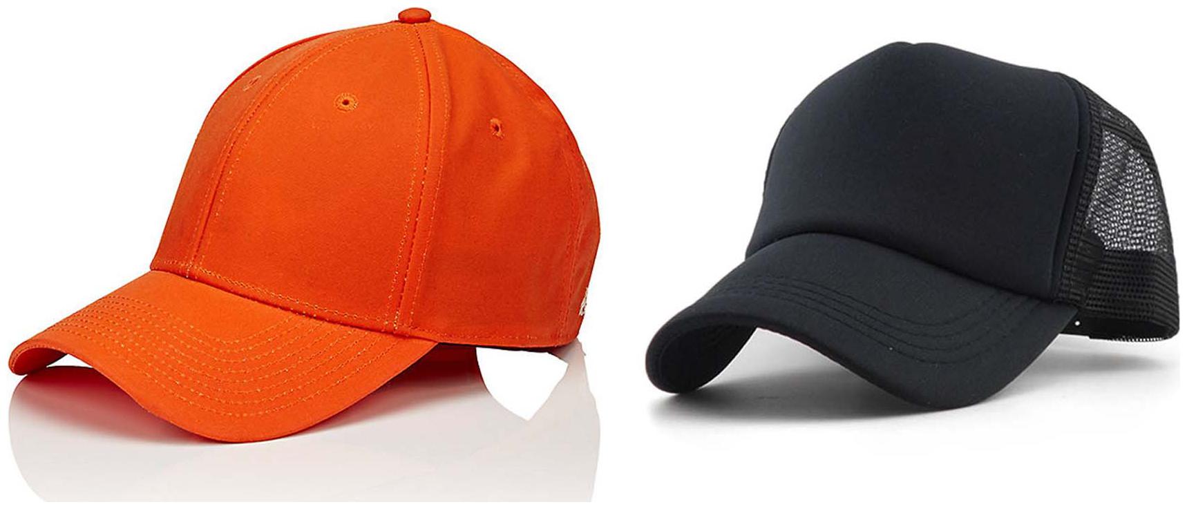 

Babji Combo Black Half Net Plain Orange Baseball Cap