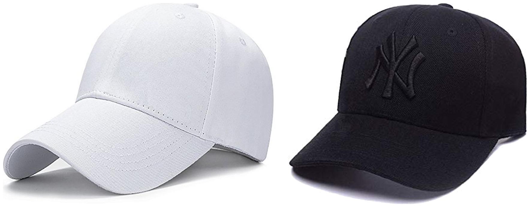 

Babji Combo Plain White Embroidered Black Baseball Cap