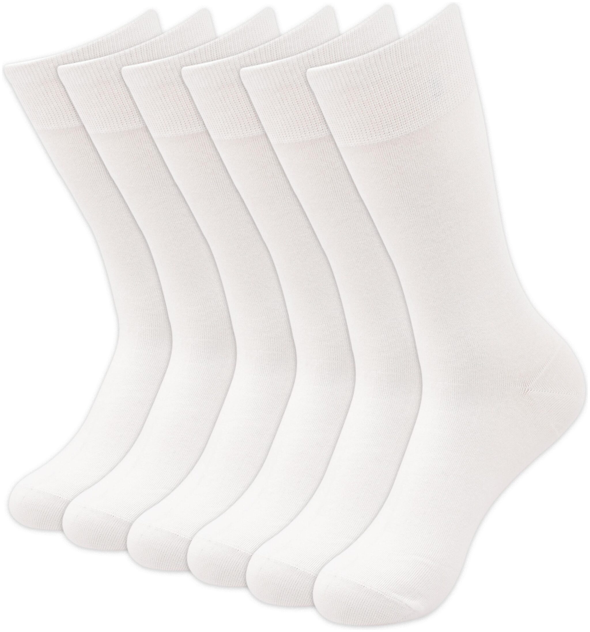 

Balenzia White Cotton Crew length socks ( 6 pairs )
