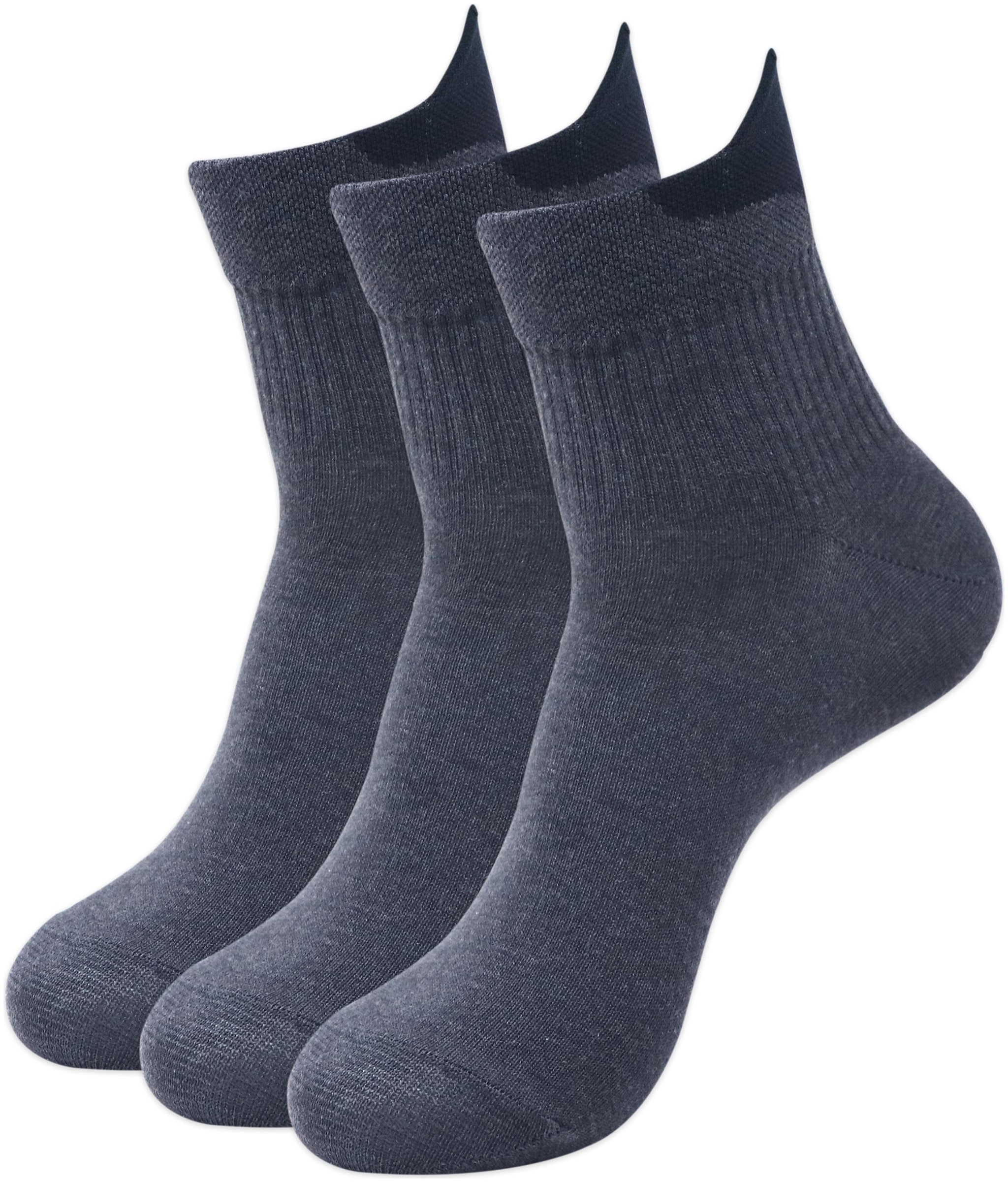

Balenzia Grey Spandex Ankle length socks ( Pack of 3 )