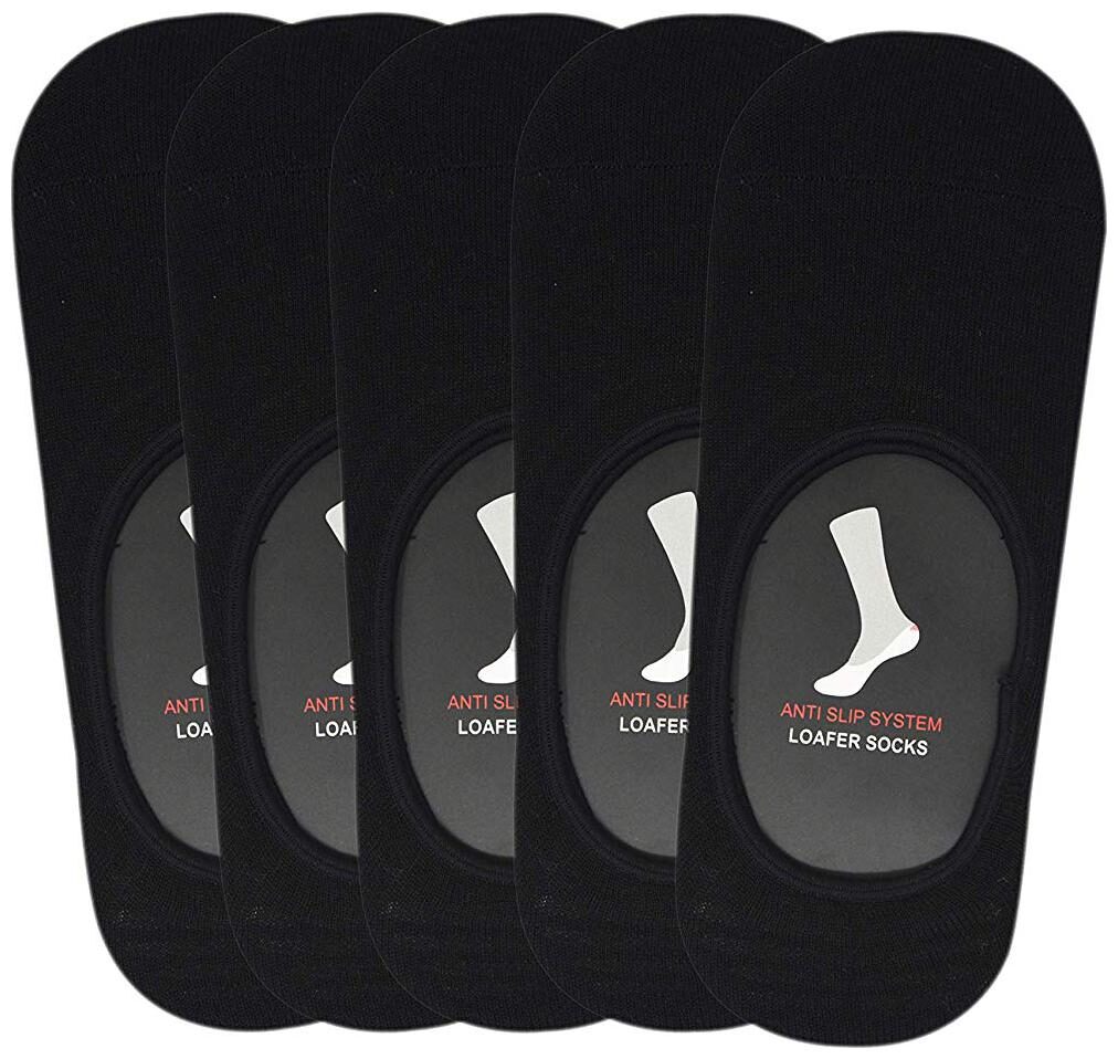 

Balenzia Black Cotton No show socks ( 5 pairs )
