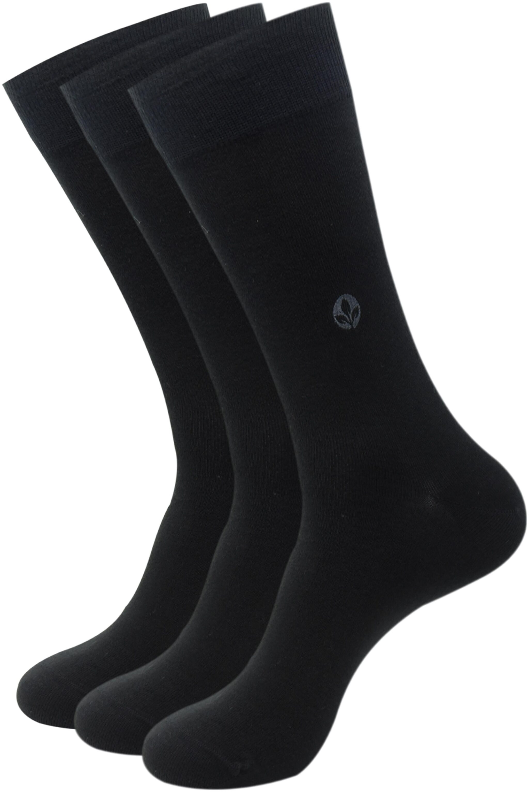 

Balenzia Black Cotton Crew length socks ( Pack of 3 )