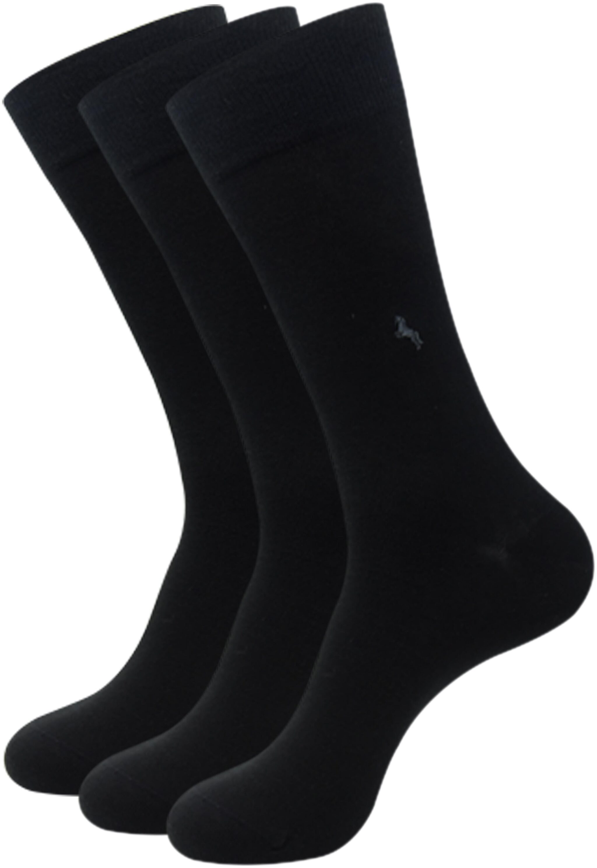 

Balenzia Black Cotton Crew length socks ( Pack of 3 )