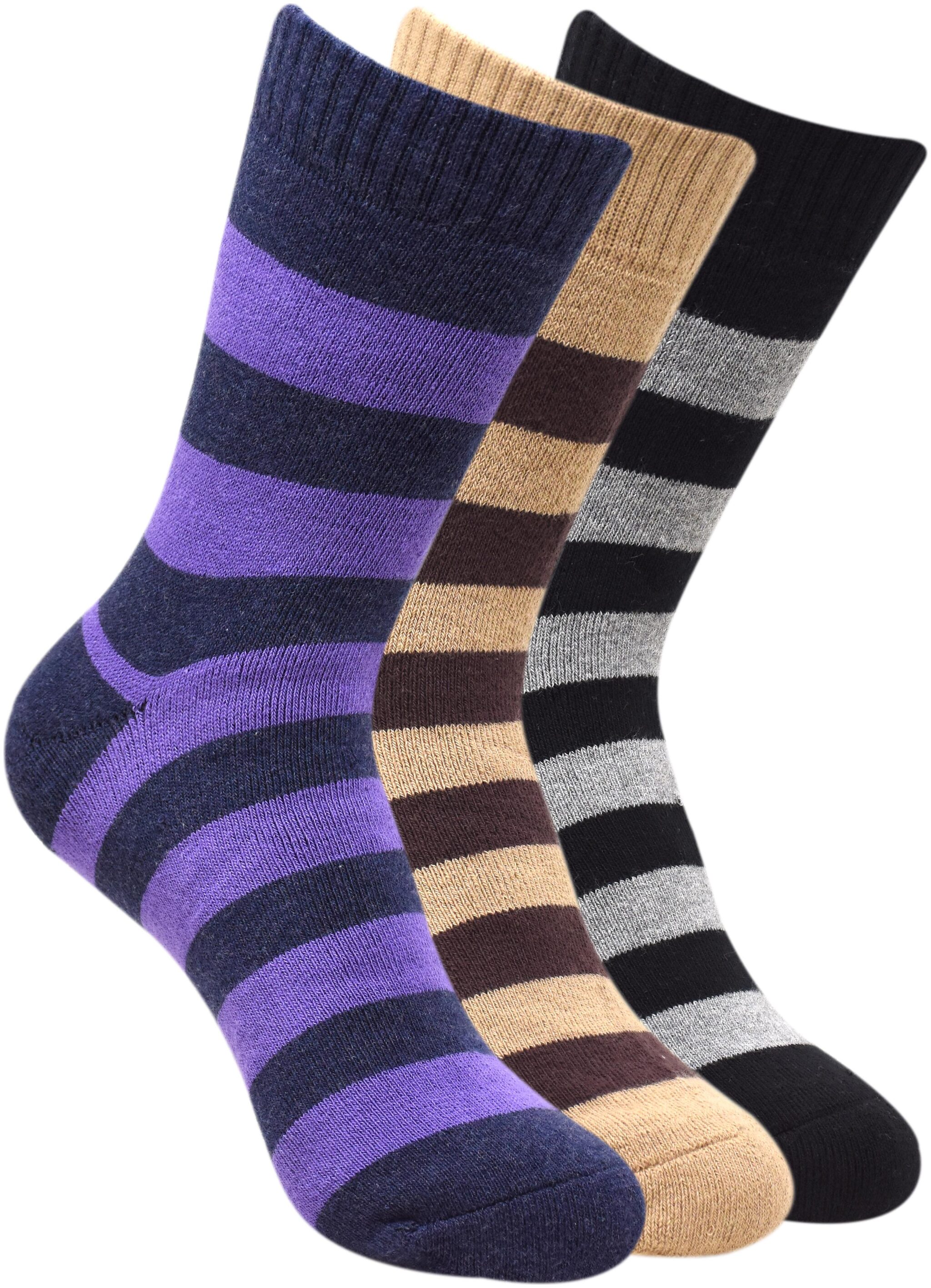 

Balenzia Women s cushioned crew socks-Multicolor-3 Pairs