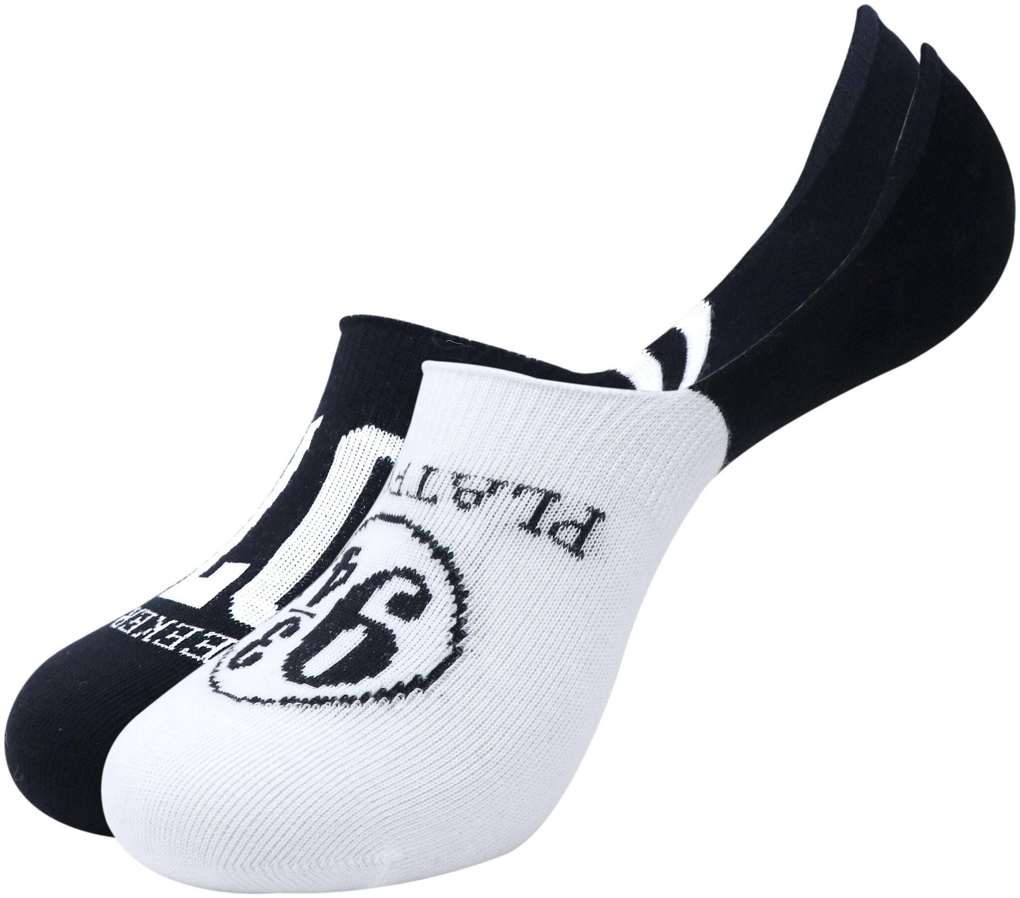 

Balenzia Black White Cotton No show socks ( Pack of 2 )