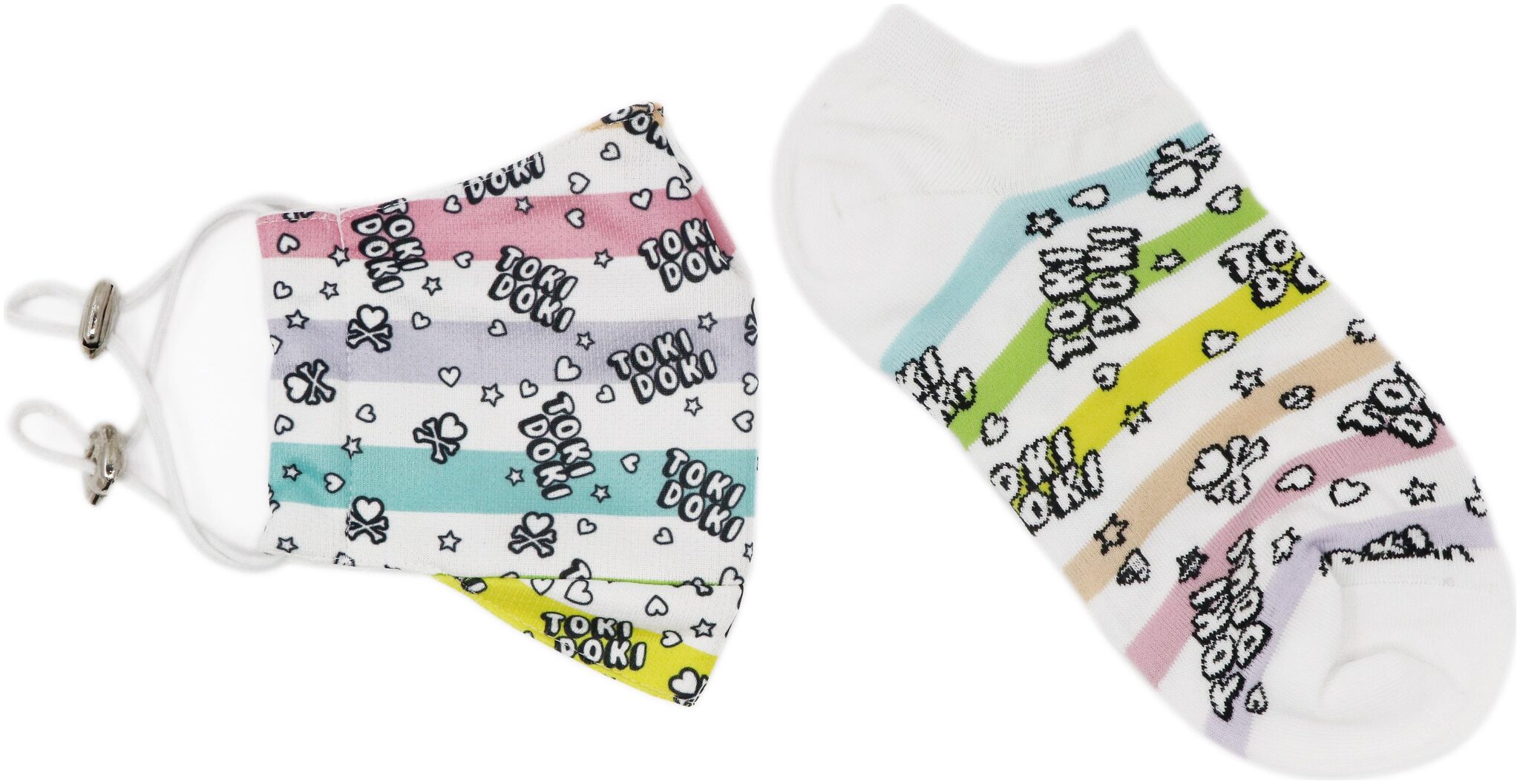 

Balenzia X tokidoki Matching Mask and Low Cut Socks Gift Box for Women - Toki Pattern White