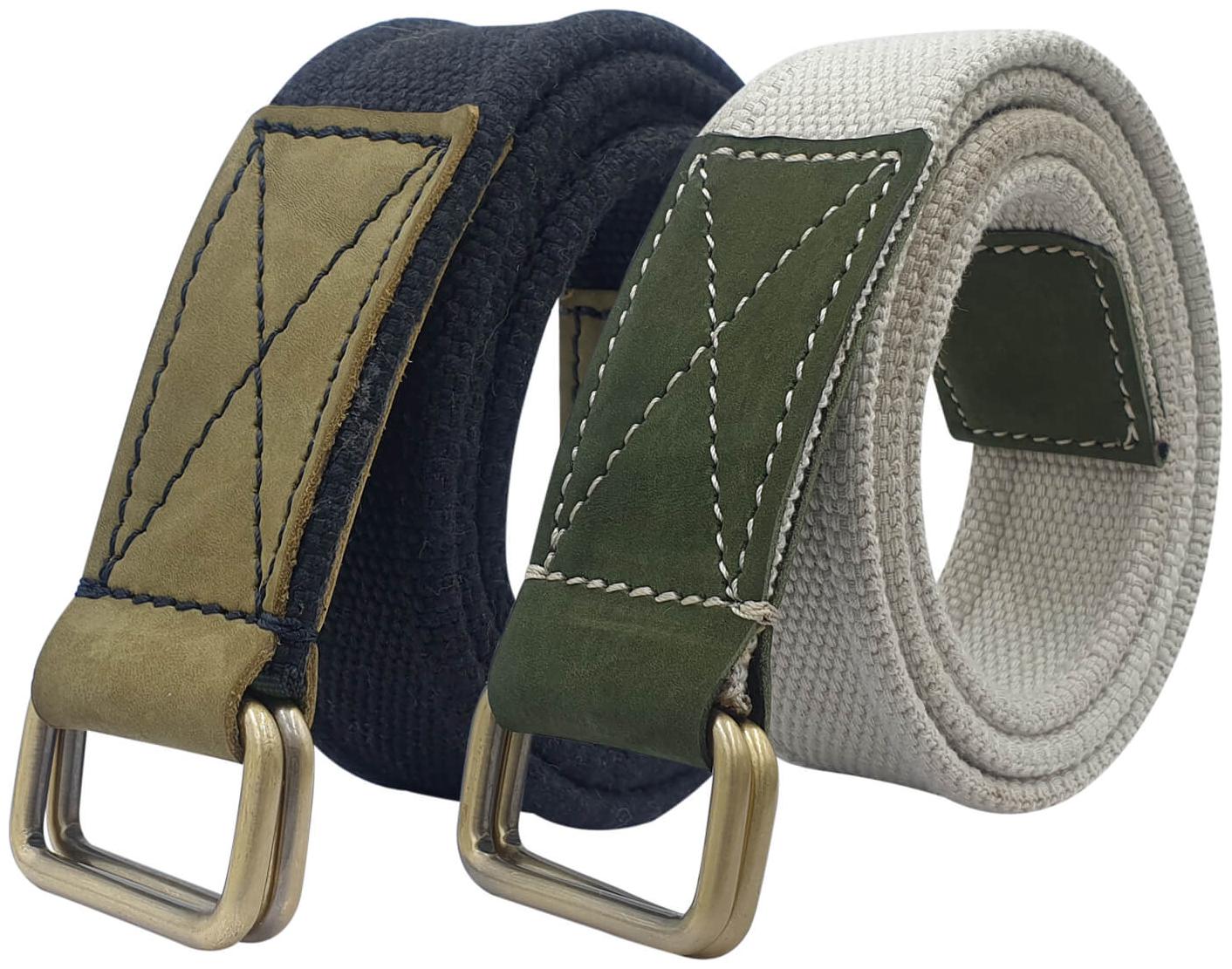 

Baluchi The Combo of Cotton Canvas Unisex Belts with Double D-Ring Buckle