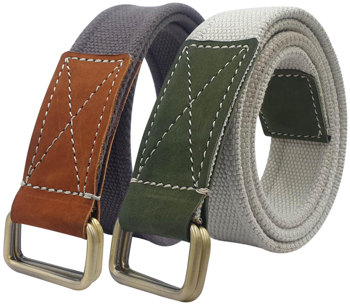 

Baluchi The Combo of Cotton Canvas Unisex Belts with Double D-Ring Buckle