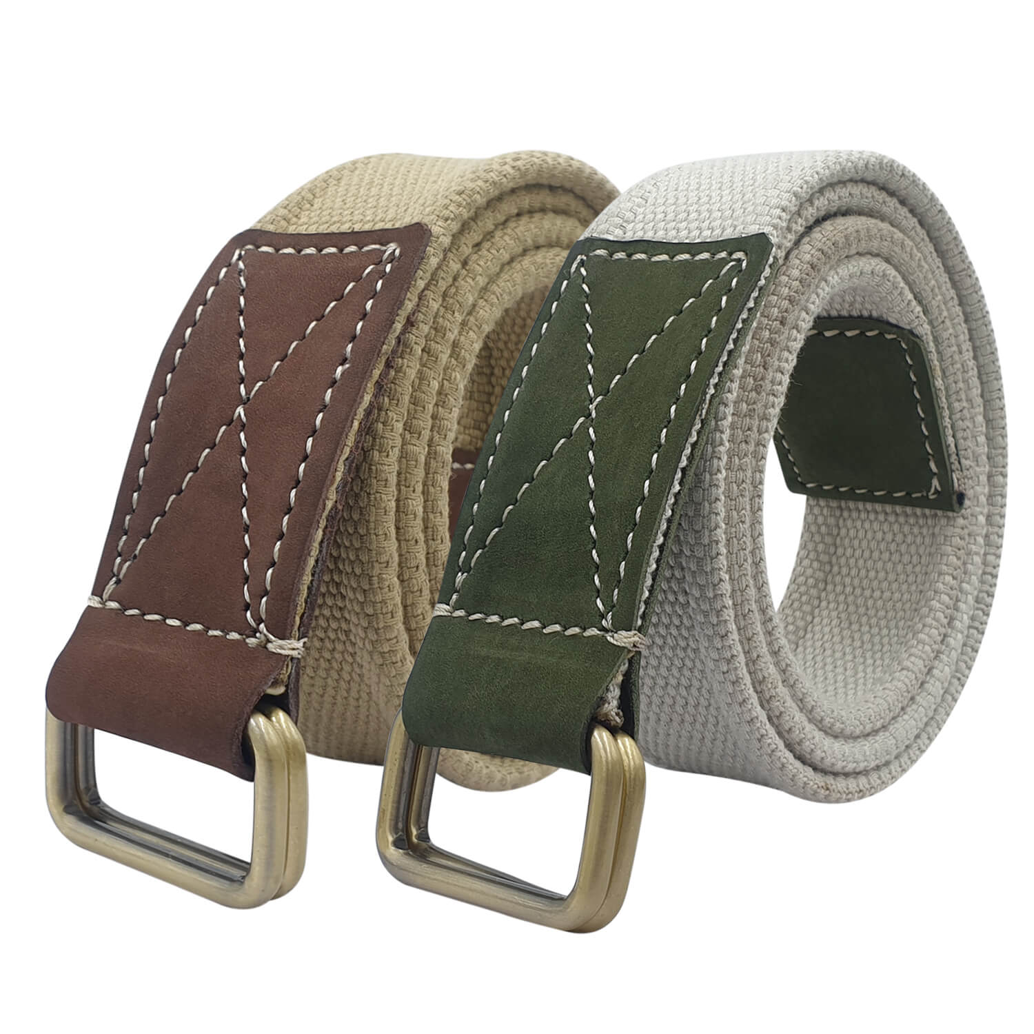 

Baluchi The Combo of Cotton Canvas Unisex Belts with Double D-Ring Buckle