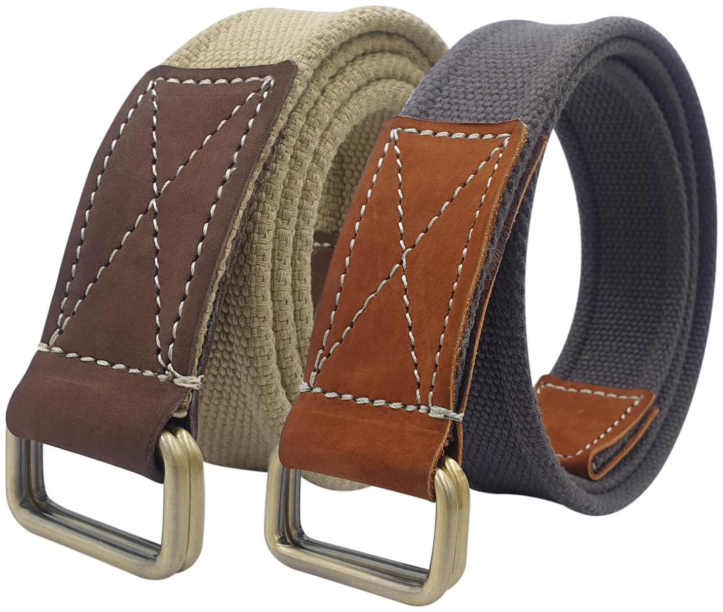 

Baluchi The Combo of Cotton Canvas Unisex Belts with Double D-Ring Buckle