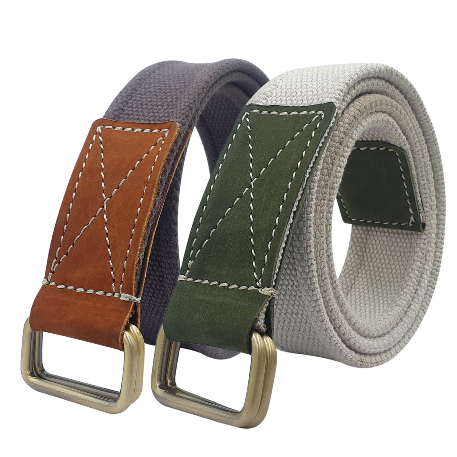 

Baluchi The Combo of Cotton Canvas Unisex Belts with Double D-Ring Buckle