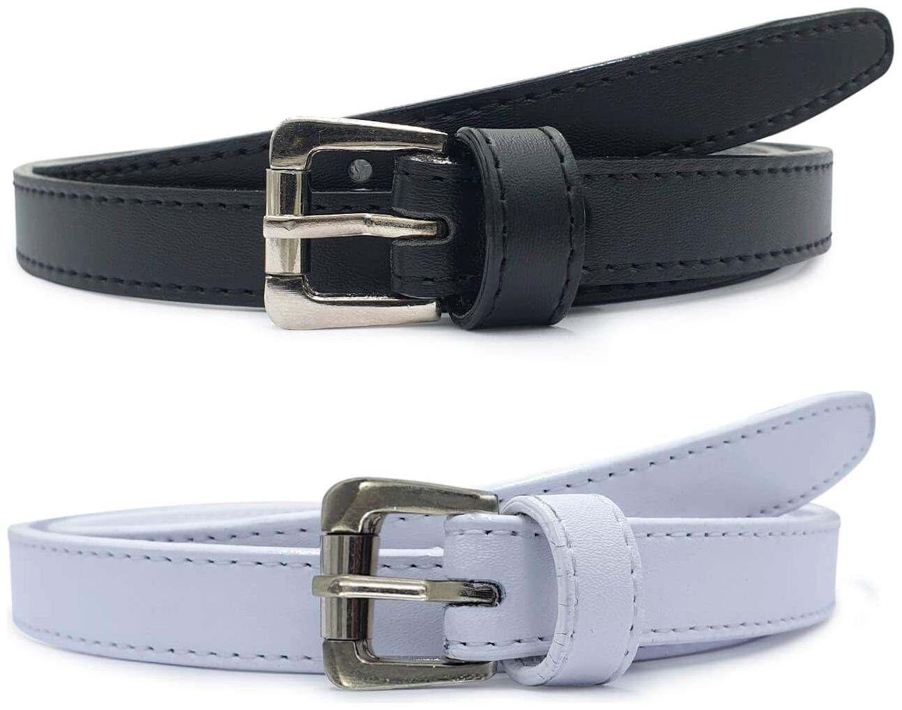 

Baluchi The Combo Of Two Black And White Sleek Elegant Belts For Unisex