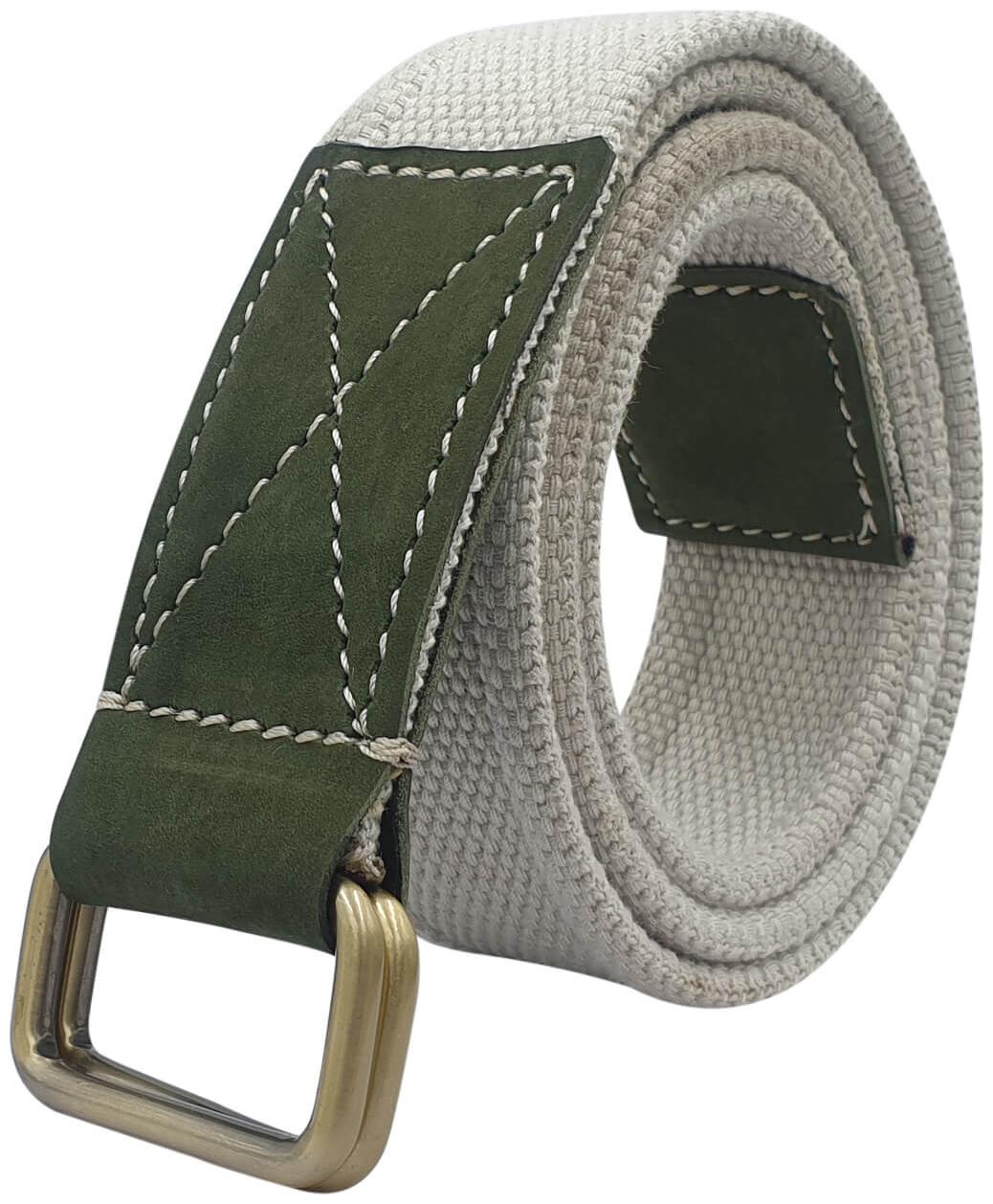 

Baluchi The White Cotton Canvas Unisex Belt With Double D-Ring Buckle