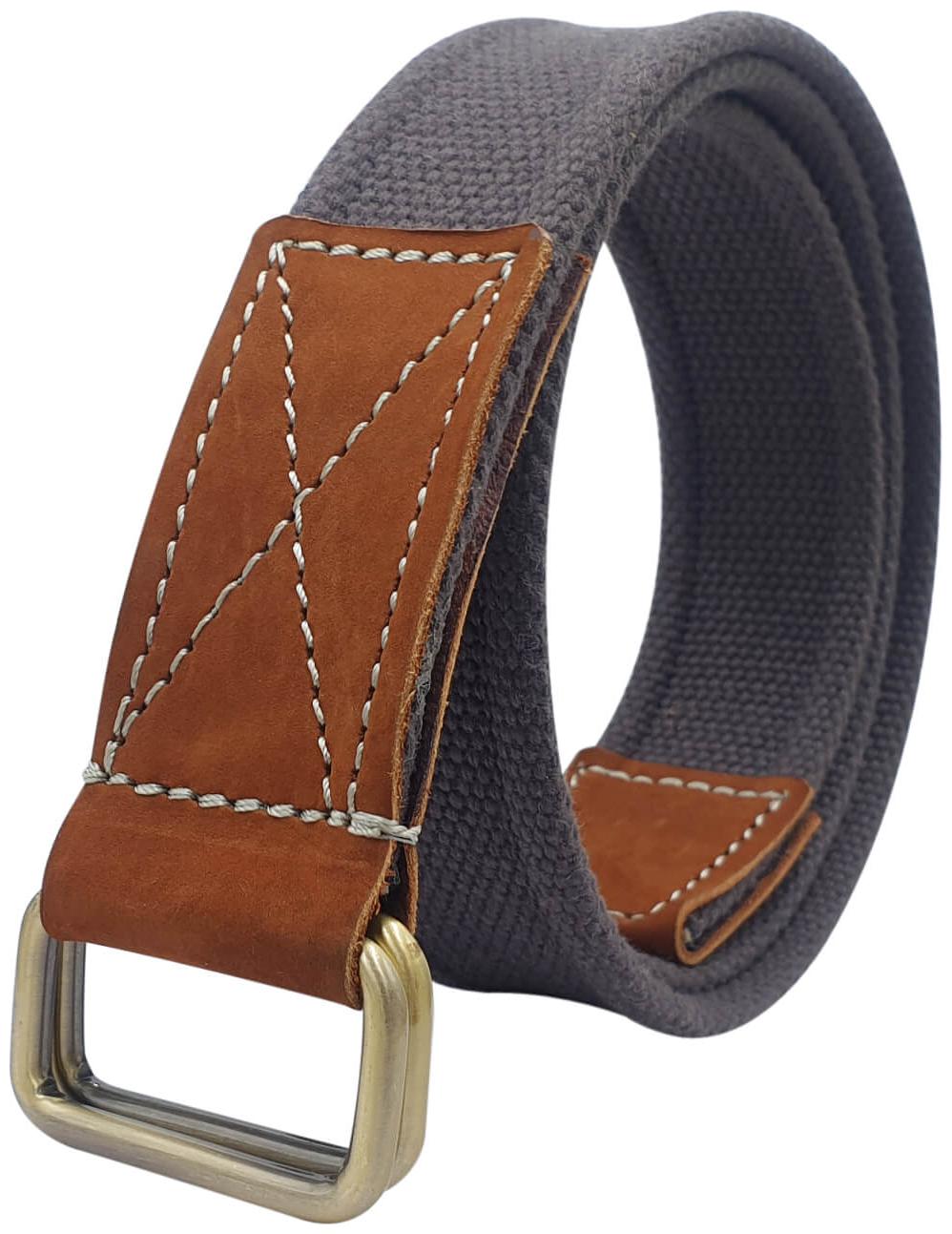 

Baluchi The Grey Cotton Canvas Unisex Belt With Double D-Ring Buckle